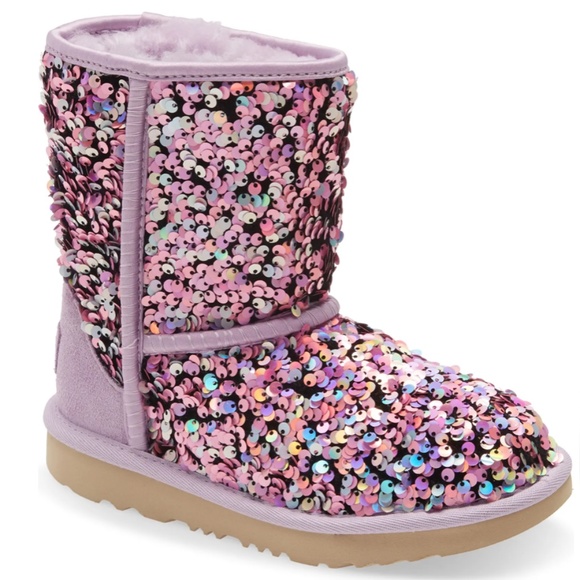 UGG Other - NIB $140 UGG® Classic II Stellar Sequin Boots (Kid) in Lilac Frost - size 3!